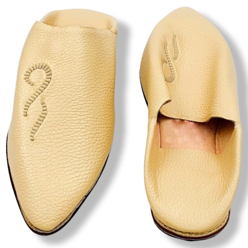 Babouche cuir dague blanc khanjar