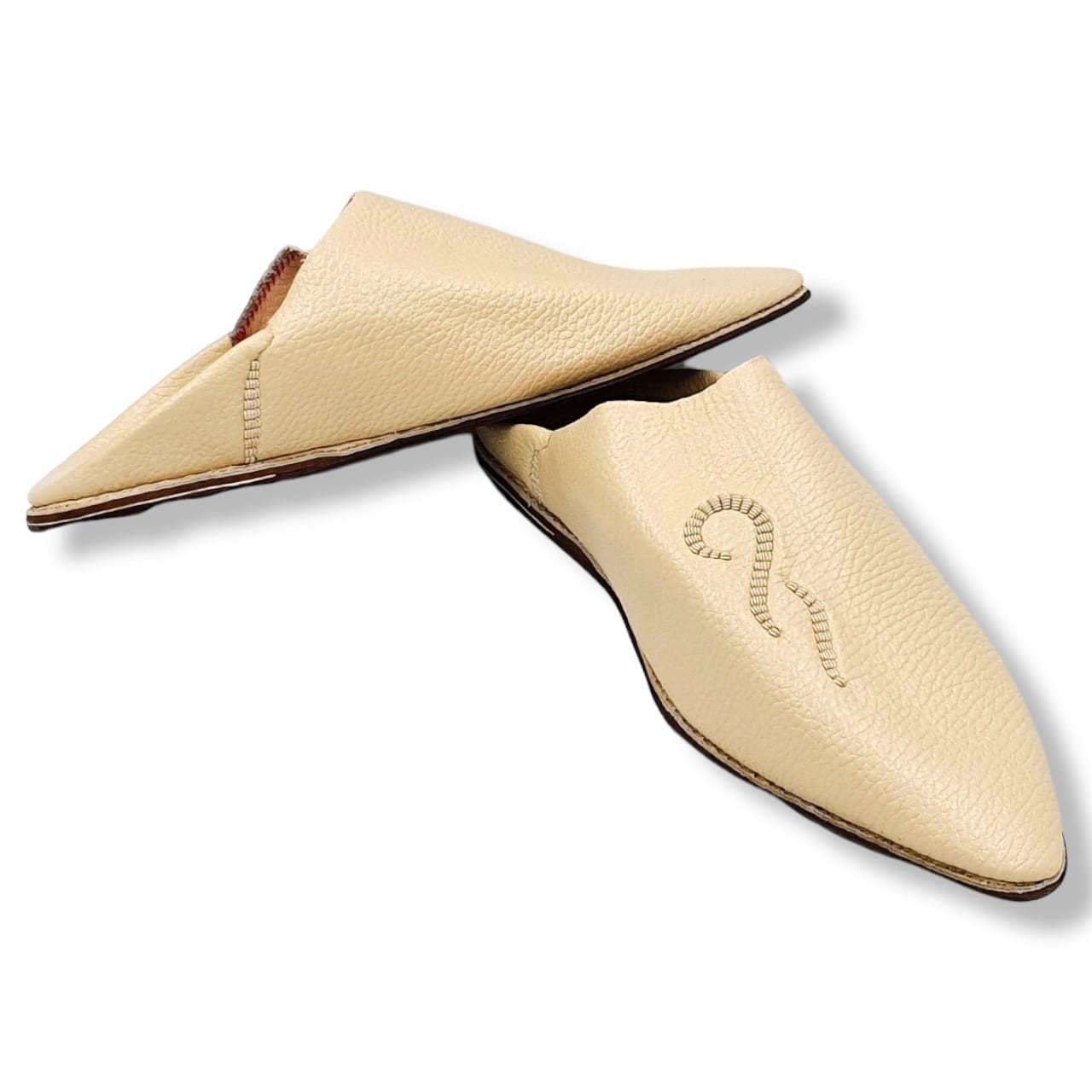 Babouche cuir dague blanc khanjar Babouche cuir dague blanc khanjar
