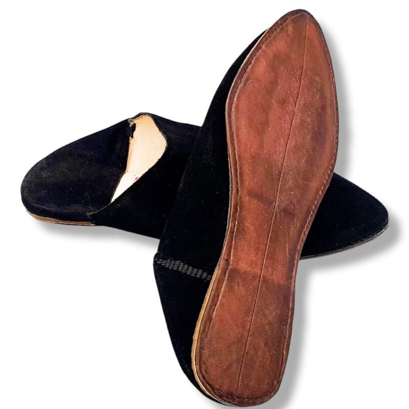 Babouche cuir dague daim